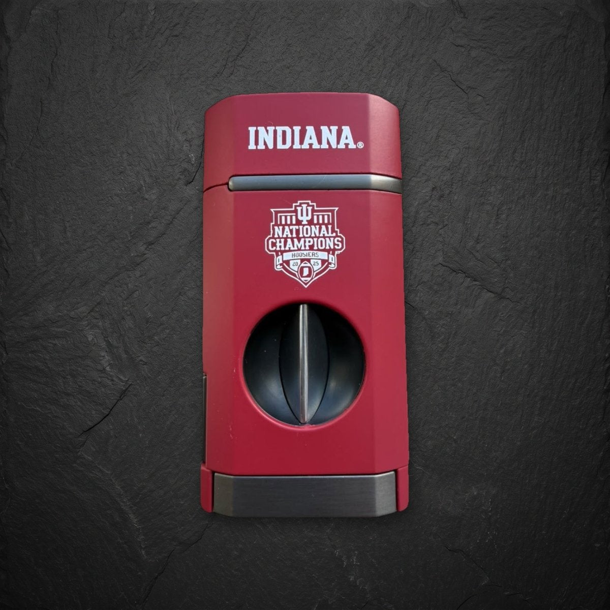 Indiana Hoosiers National Champions Triple Torch Cigar Lighter with Spring V Cutter | Officially Licensed Collegiate | Bocock Brothers - Collegiate Athletics