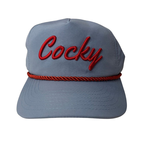 Bocock Brothers Be Cocky hat in light blue and red