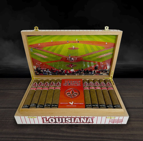Louisiana Ragin' Cajuns pinstripe cigar box, officially licensed