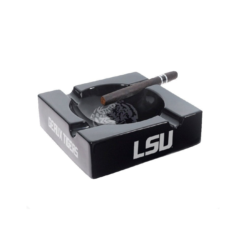LSU Black Ceramic Cigar Ashtray Black & White - Collegiate Athletics