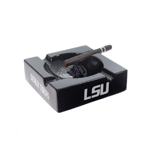 LSU Tigers black ceramic cigar ashtray