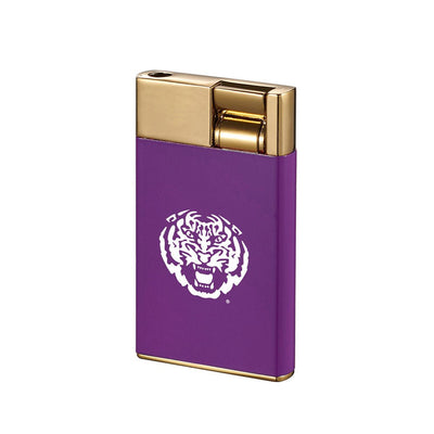 LSU Tigers single flame cigar lighter in white with purple and gold
