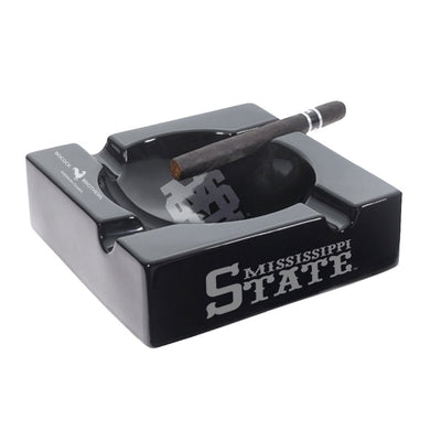 Mississippi State black ceramic cigar ashtray