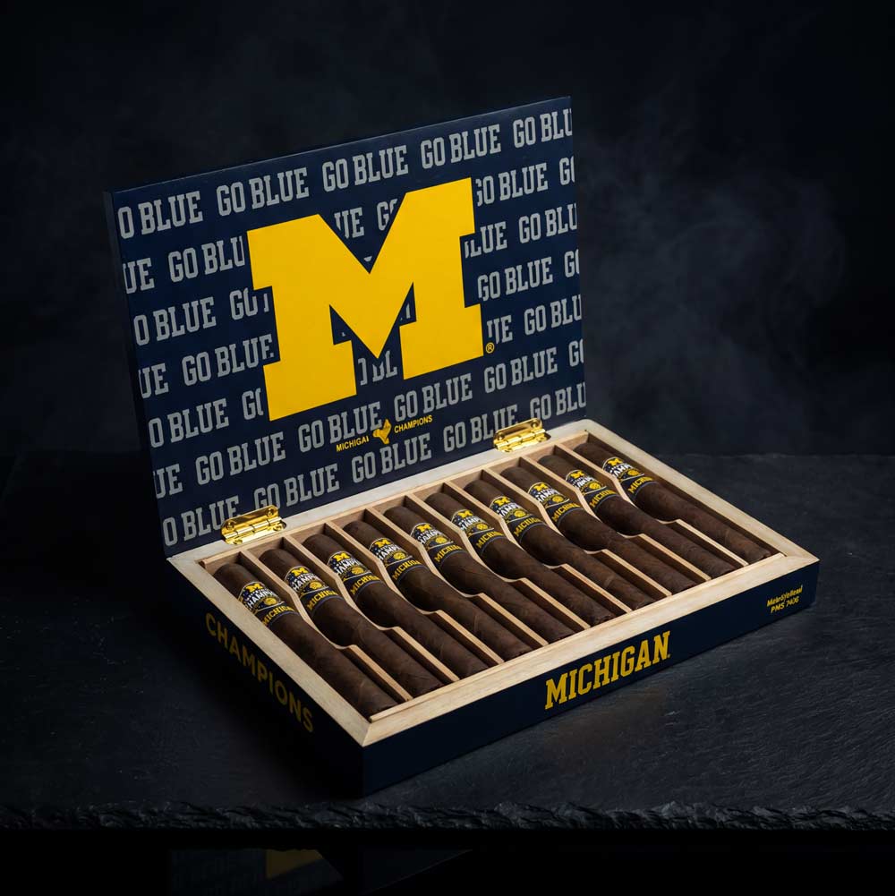Officially Licensed Michigan National Champions Cigars | Maduro Collector's Box of 10 - Collegiate Athletics