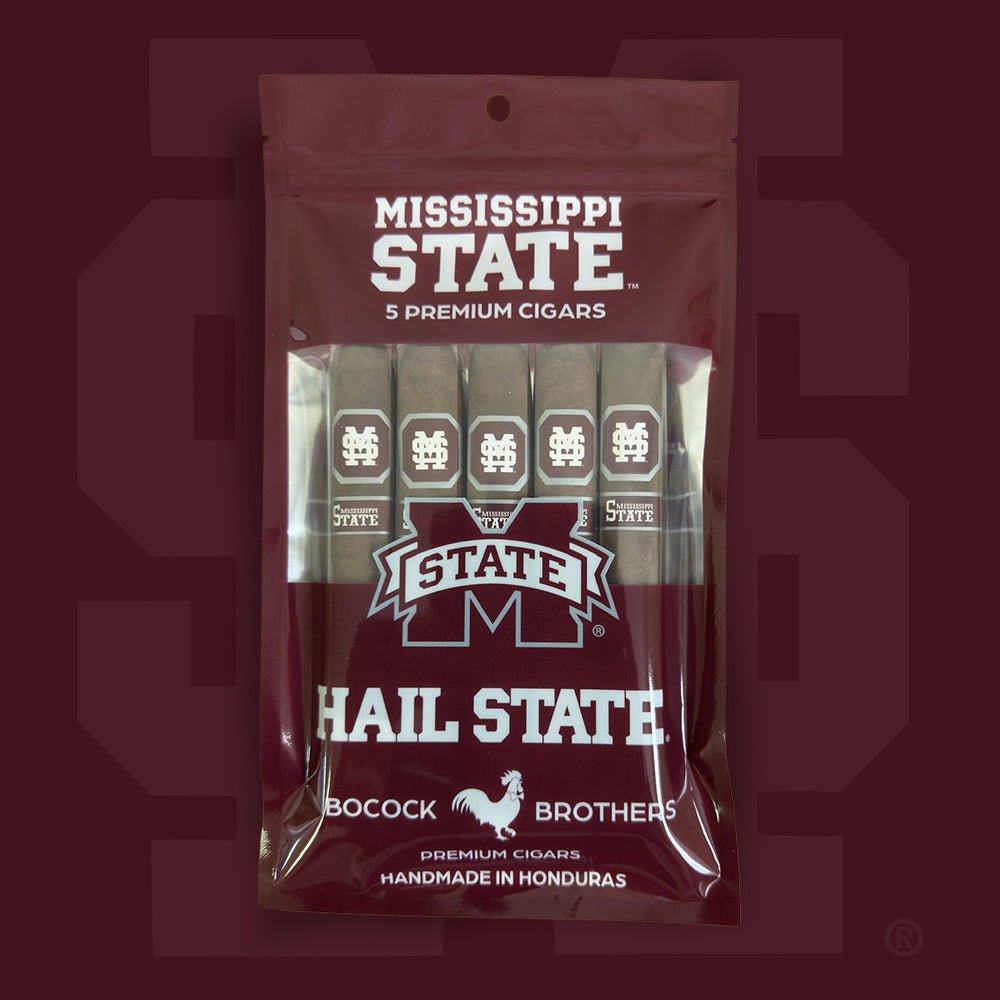 Officially Licensed Mississippi State Hand - Rolled Cigars 5 Premium Blend Set - Collegiate Athletics