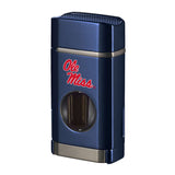 Ole Miss Triple Torch Flame Lighter W/ Spring V Cutter