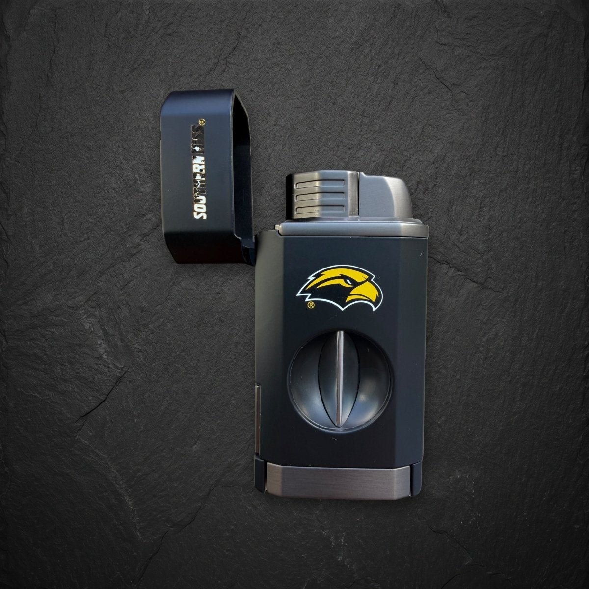 Southern Miss Golden Eagles Triple Torch Cigar Lighter with Spring V Cutter | Officially Licensed Collegiate | Bocock Brothers - Collegiate Athletics