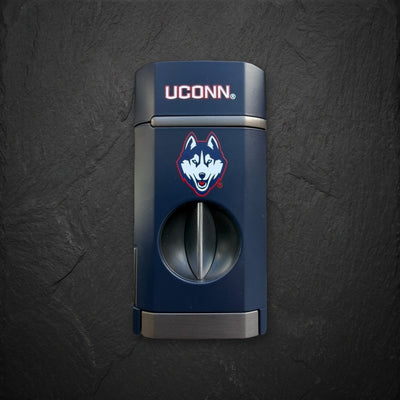 UConn Huskies Triple Torch Cigar Lighter with Spring V Cutter | Officially Licensed Collegiate | Bocock Brothers - Collegiate Athletics