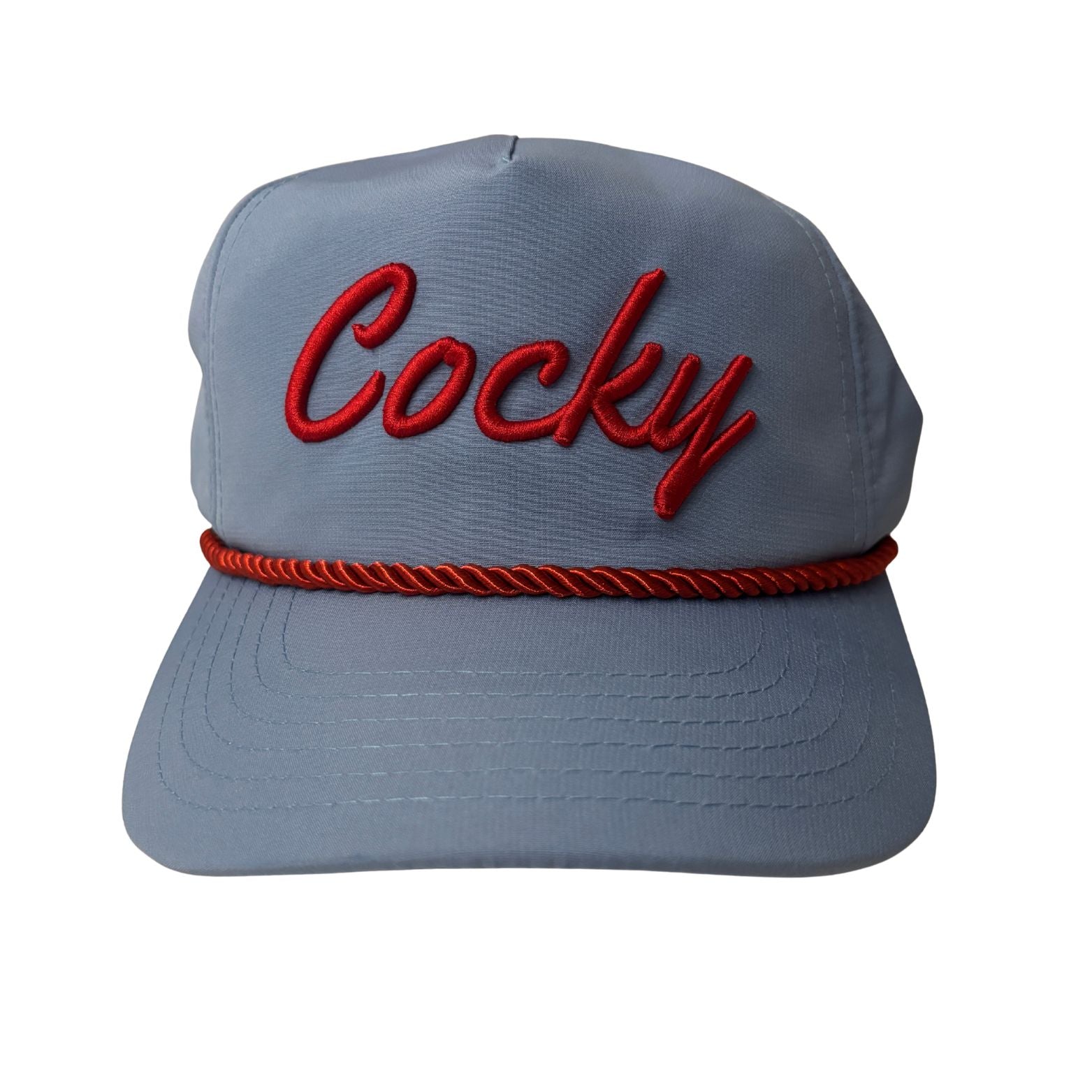 Light Blue & Red "Cocky" Hat