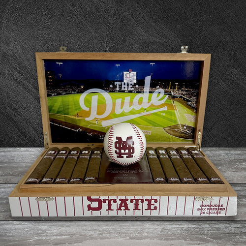 Mississippi State Coach Ron Polk tribute pinstripe cigar box, officially licensed