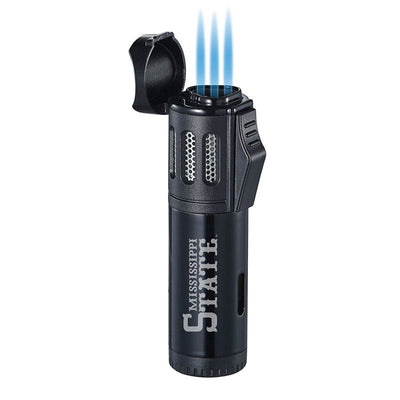 Mississippi State triple flame torch cigar lighter in black