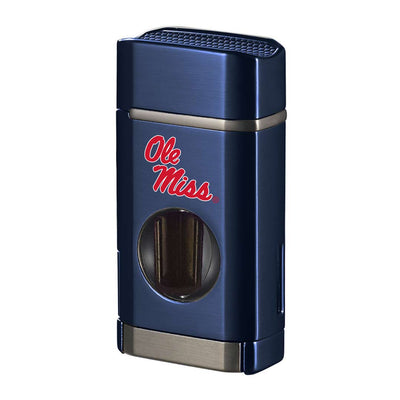 Ole Miss Rebels triple torch cigar lighter with spring V cutter