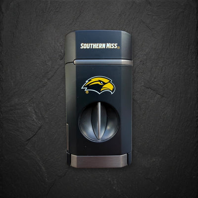 Southern Miss Golden Eagles Triple Torch Cigar Lighter with Spring V Cutter | Officially Licensed Collegiate | Bocock Brothers - Collegiate Athletics