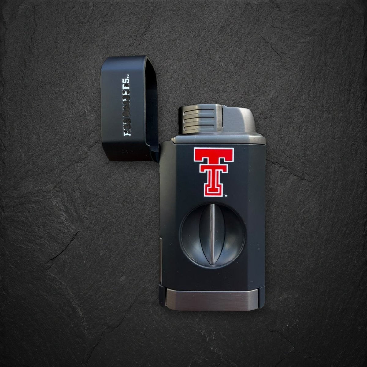 Texas Tech Red Raiders Triple Torch Cigar Lighter with Spring V Cutter | Officially Licensed Collegiate | Bocock Brothers - Collegiate Athletics